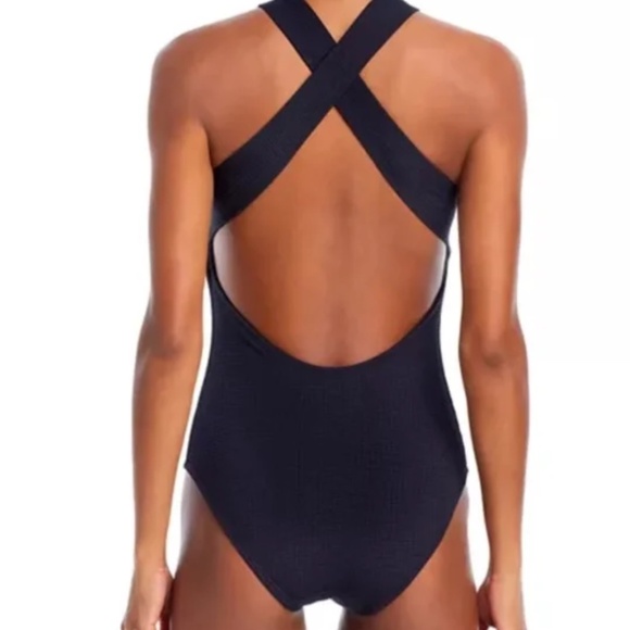 NWOT - Shoshanna Black Plisse High Neck One Piece Swimsuit yau2124 - Picture 8 of 8